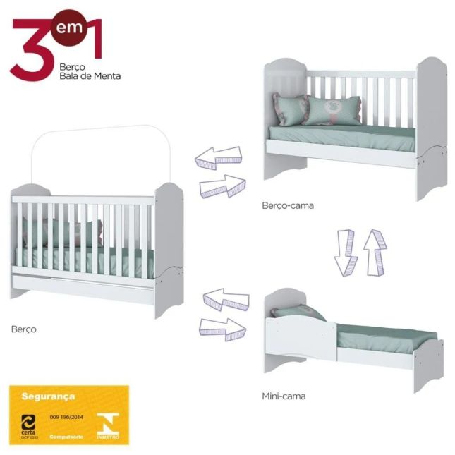 BERCO HENN MINI CAMA BALA MENTA I02-10 BRANCO